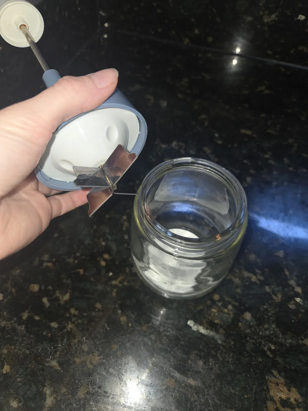Vintage Blue Glass Pump Chopper